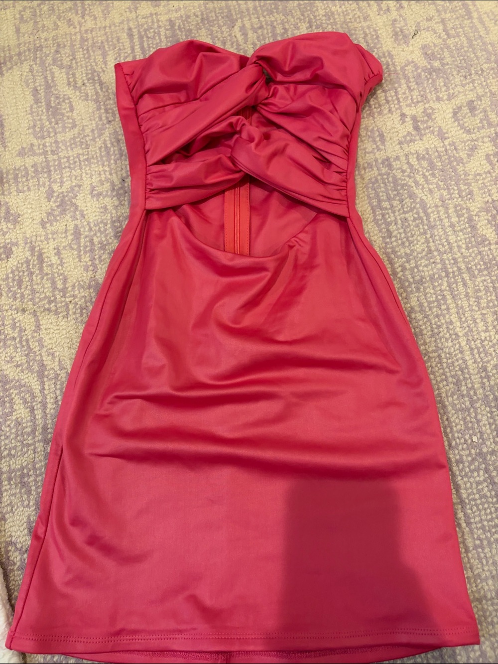 Lucy in the Sky Strapless Twist-Front Pink Cocktail Dress